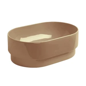 Semi-inserted basin Simas PM Caramel oval semi-folding hole sip.holder glossy 56cm PO02&PLCE||CAR