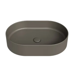 Countertop Basin Simas Foriu Moka oval without mixer and exit hole matt 60cm FO02&PLCE||MOK