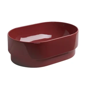 Semi-inserted Basin Simas PM Rubino oval without mixer and exit hole glossy 56cm PO02||RUB