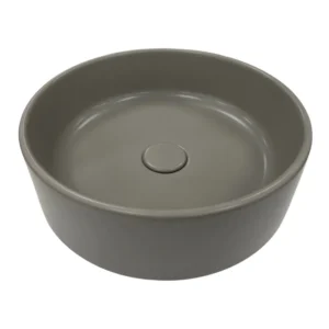 Countertop Basin Simas Foriu Moka round without mixer and exit hole matt 40cm FO01&PLCE||MOK