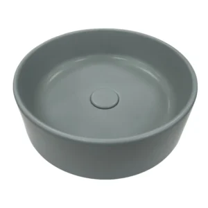 Countertop Basin Simas Foriu Cemento round without mixer and exit hole matt 40cm FO01&PLCE||CEM