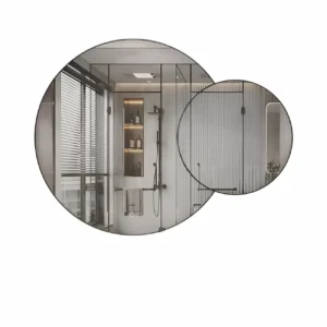 Зеркало Empolo с подсветкой круглое в двух черных рамах 110*145 см MEL-40FL