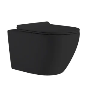 Wall-hung toilet Empolo with TORNADO flush with cover P outlet black matt 48.5*37*36.5cm MET102FMB