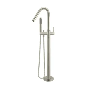 Floor-mounted Meir Bathroom mixer round with hand shower brushed nickel MB09-PVDBN