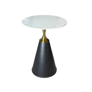 Office table Miago agglomerated stone powder coated legs white 500*500*680cm T53