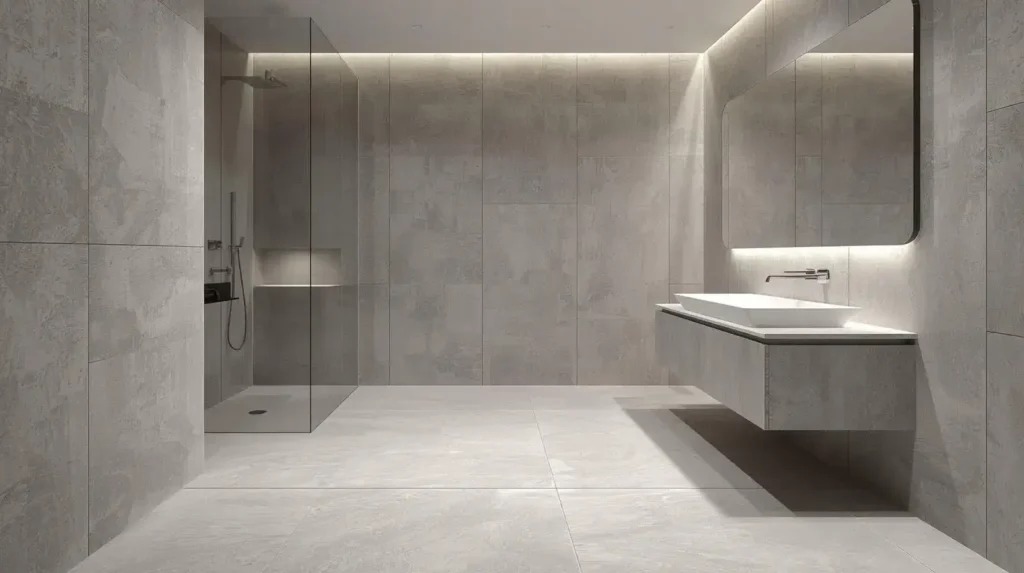 monolithic grey stone bathroom total look 1