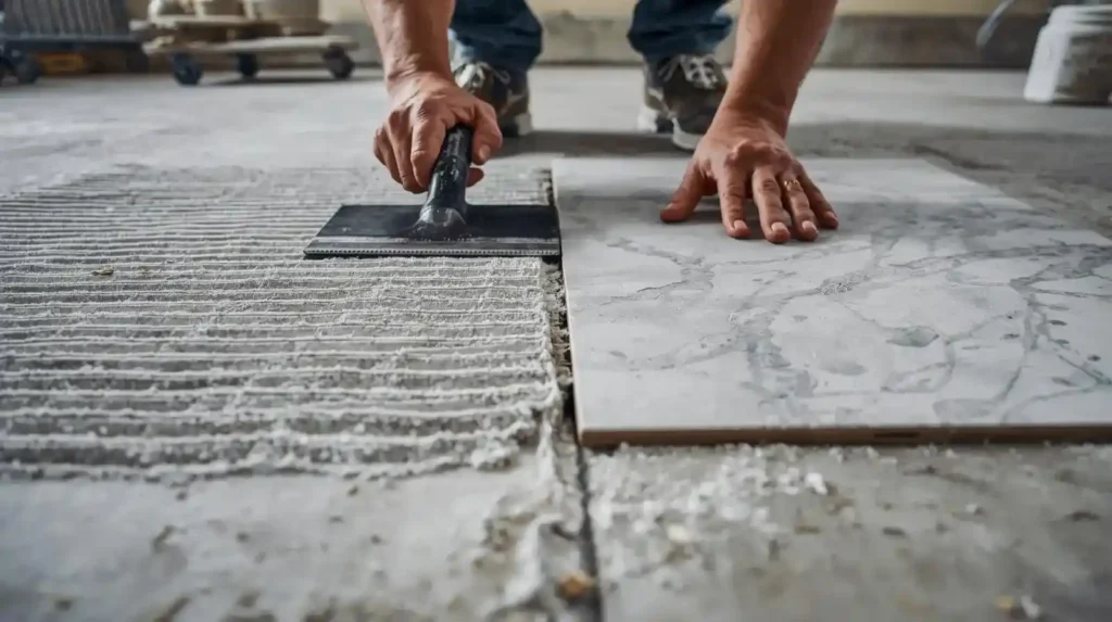 proper tile adhesive trowel technique 1