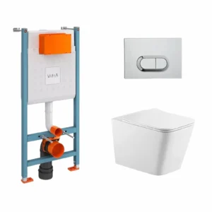 Wall-hung toilet set Empolo with flush button and cistern MET101F