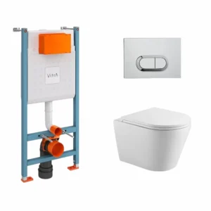 Wall-hung toilet set Empolo with flush button and cistern MET103F