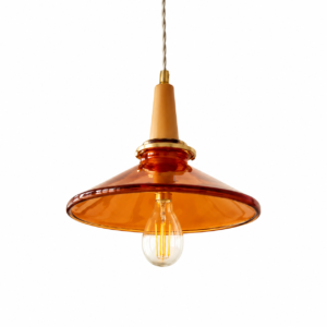 Chandelier Juncan Orange Copper Glass Wood E14 20*20cm MD2617