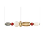 Chandelier Bokin Gray Red White Beige Horizontal Glass Metal 20H113 200cm MD8928 L1160 1