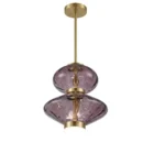 Chandelier Juncan Purple Glass Metal 3000K D20H35cm MD2409 AB 1