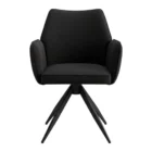 Kitchen chair upholstered in black faux leather with metal legs 25 2201 BLACK