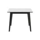 Kitchen table Miago white matte stone top with black metal legs 8080cm WL 507S
