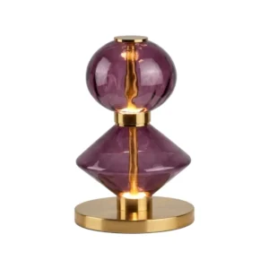 Table lamp Juncan purple glass metal LED 3000K D20*H35cm MT2409-AB