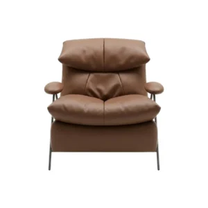 Reception chair Miago brown stainless steel frame artificial leather 2265