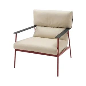 Reception chair Miago Beige Stainless steel frame Genuine leather ZD-157