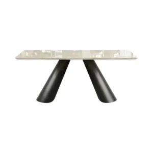 Kitchen table countertop Miago white marble texture natural stone 180*90*77cm HLT25-2305